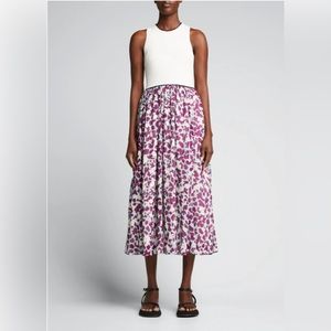 Tanya Taylor White and Purple Midi Dress